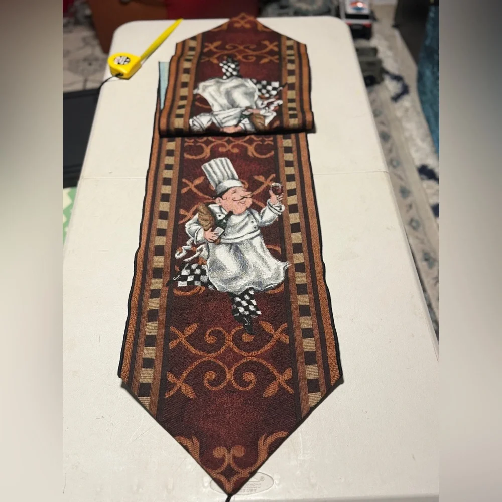 Chef-Themed Brown Table Runner